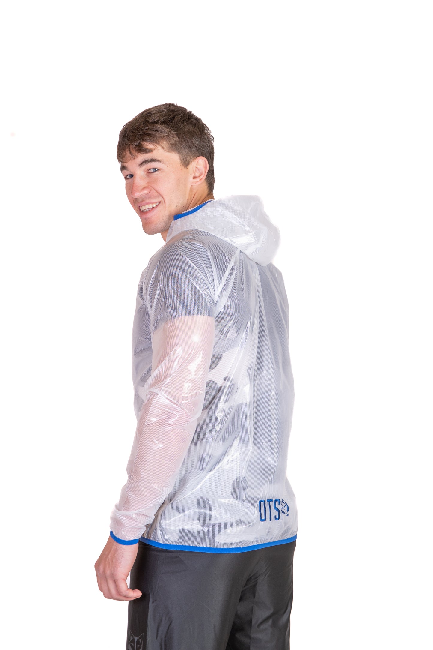 Waterproof Jacket - White & Royal Blue