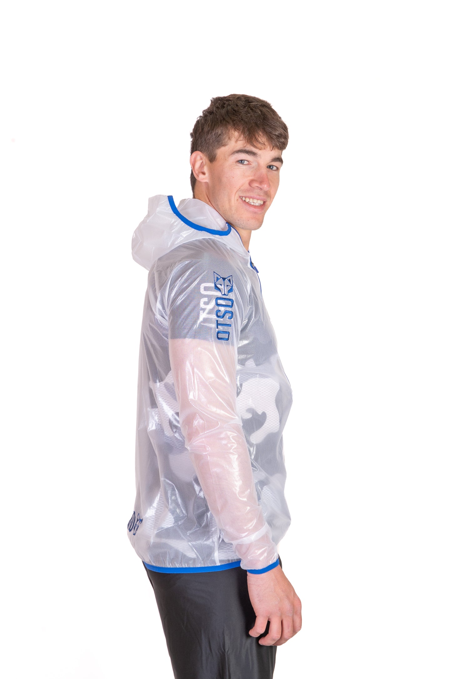 Waterproof Jacket - White & Royal Blue