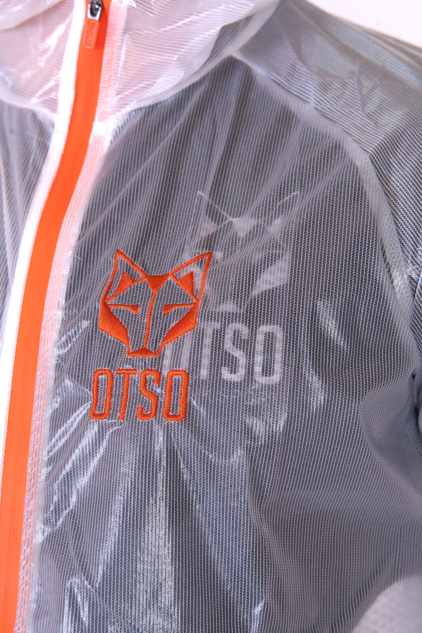 Waterproof Jacket - White & Fluo Orange