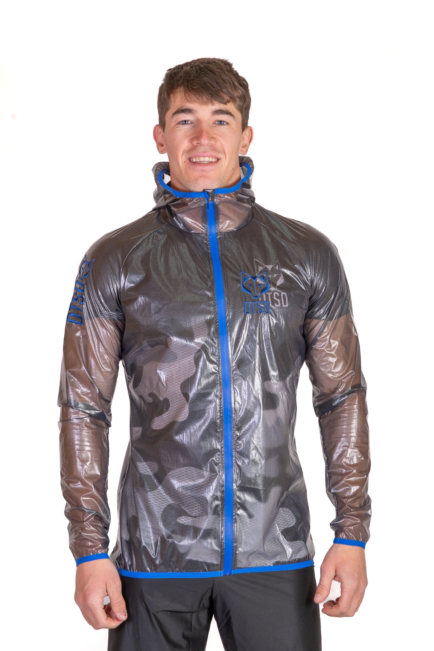 Waterproof Jacket - Black & Royal Blue