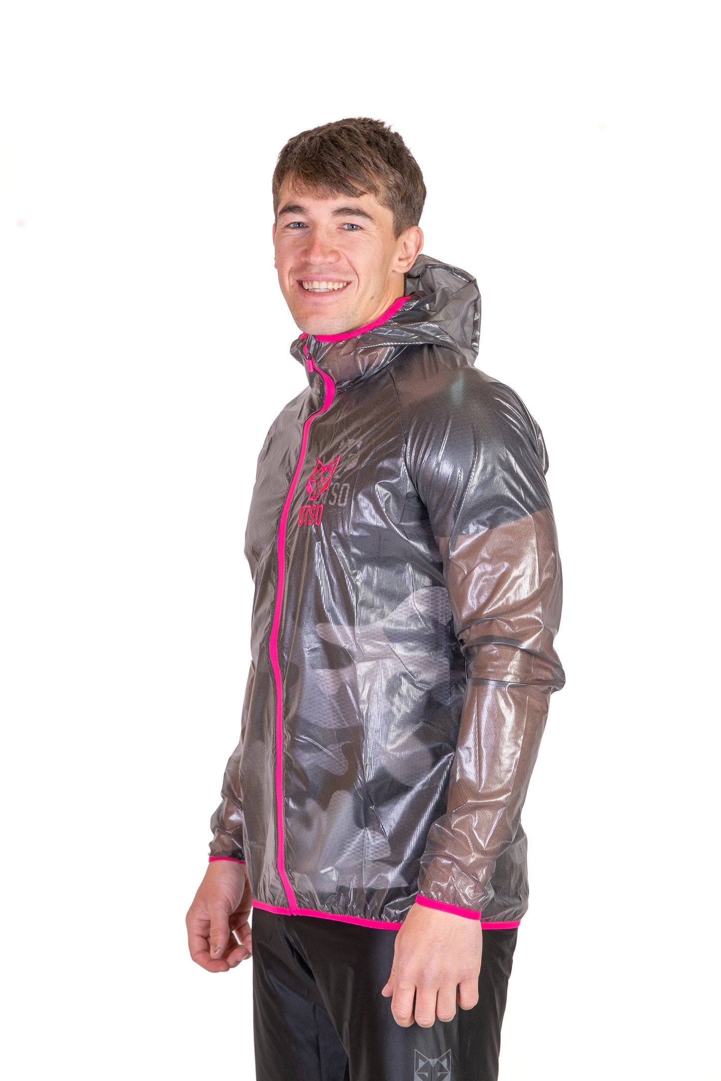 Waterproof Jacket - Black & Fluo Pink