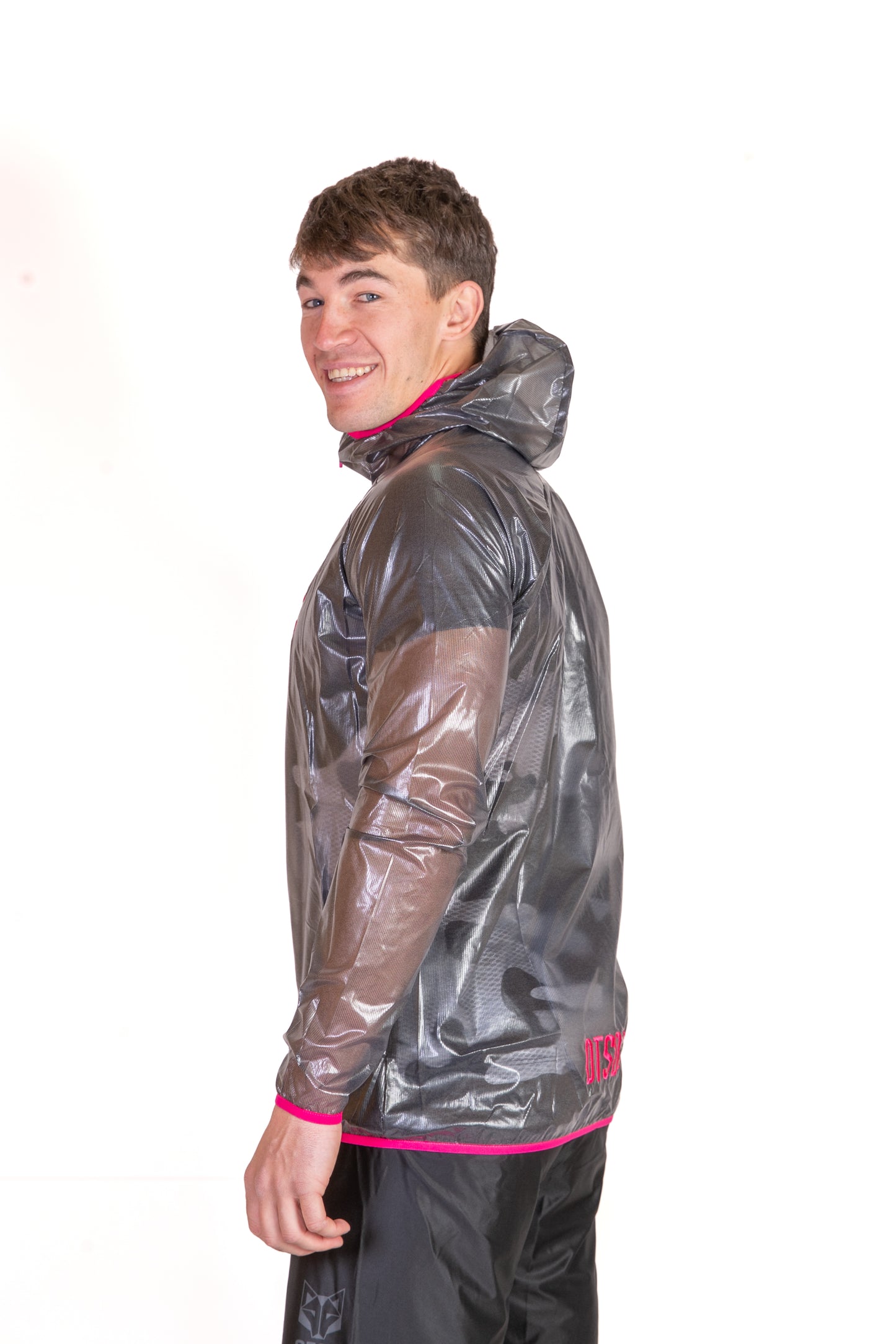 Waterproof Jacket - Black & Fluo Pink