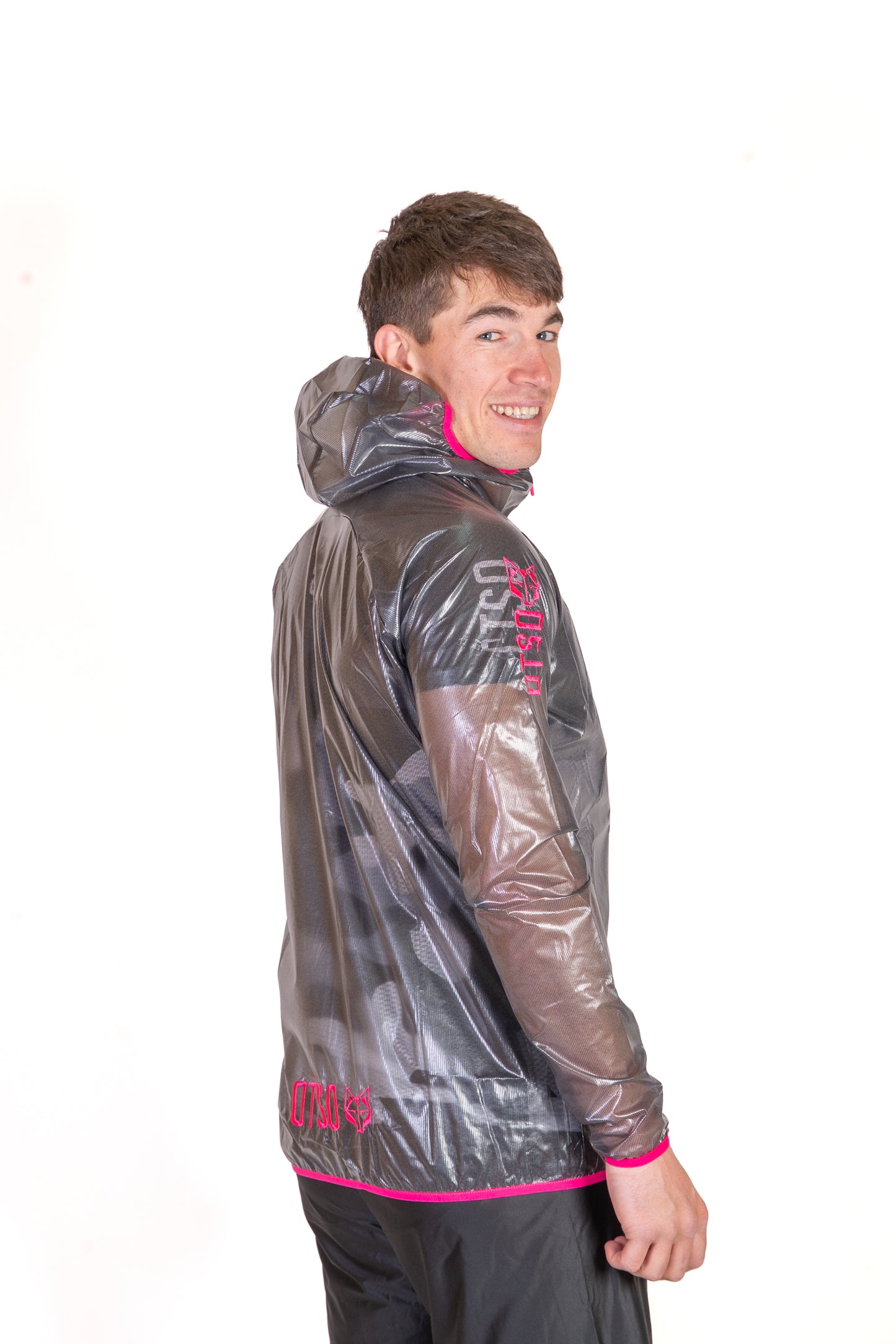 Waterproof Jacket - Black & Fluo Pink