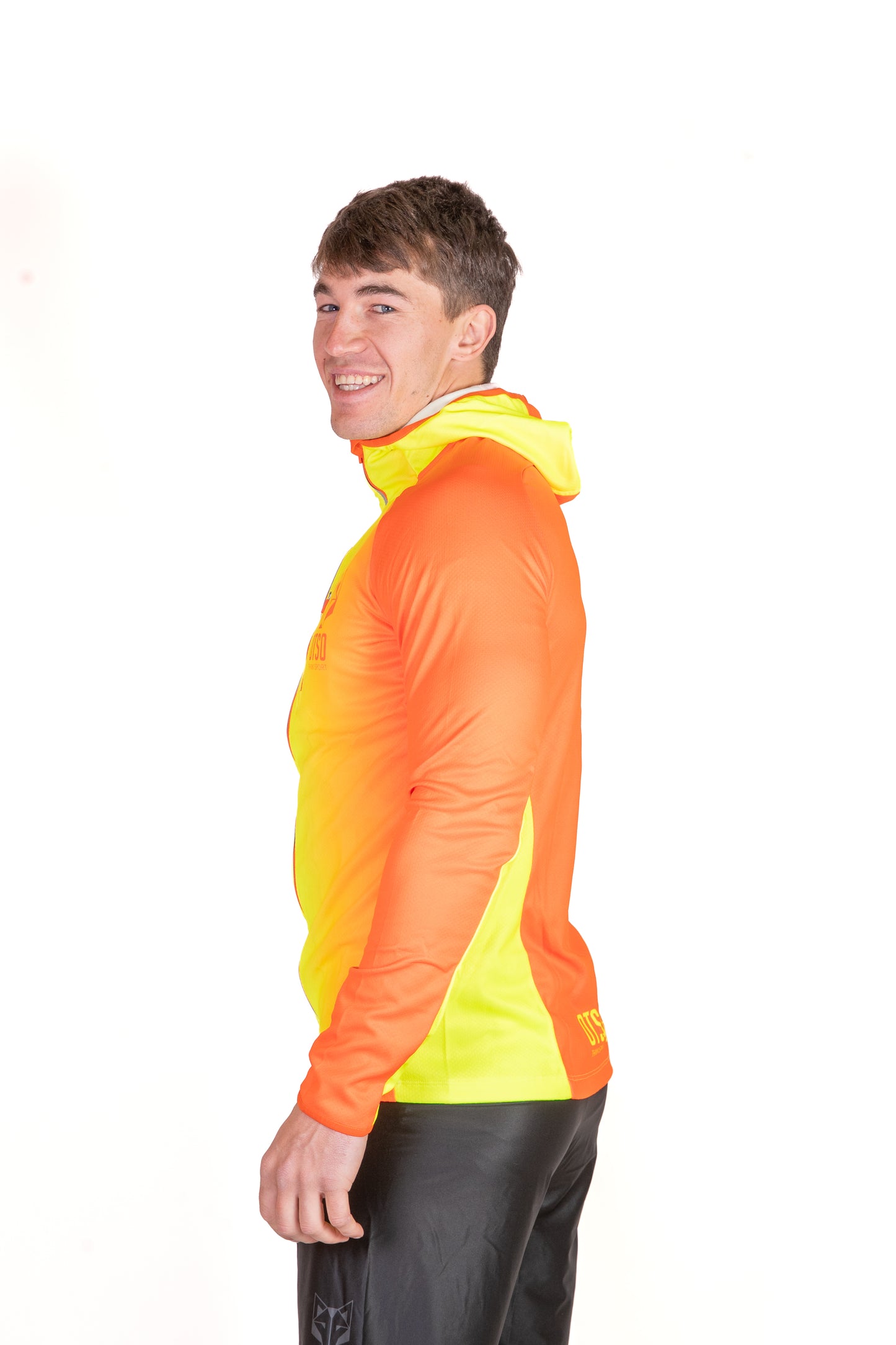 Sweat à capuche de sport unisexe - Orange fluo & Jaune fluo