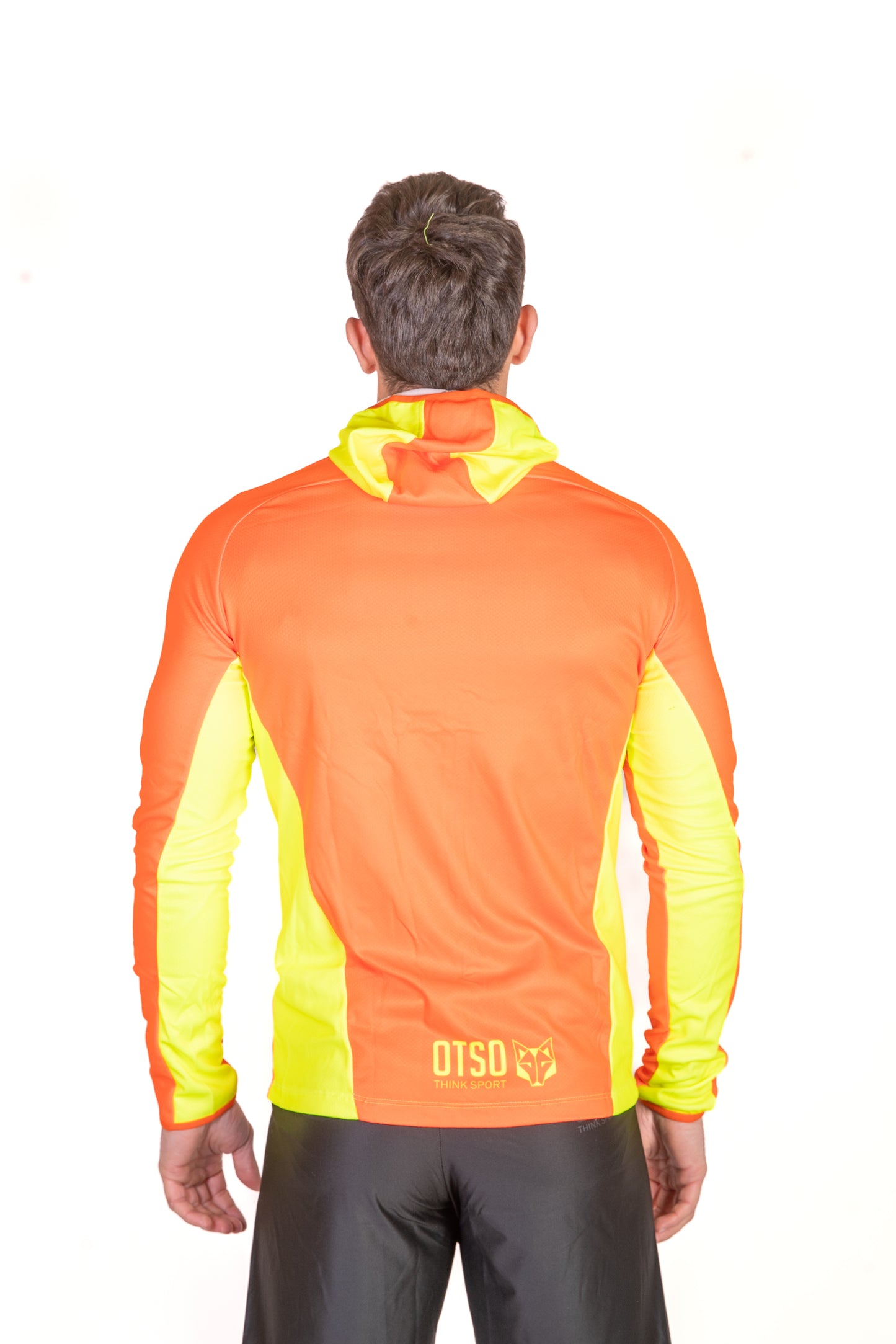 Sweat à capuche de sport unisexe - Orange fluo & Jaune fluo