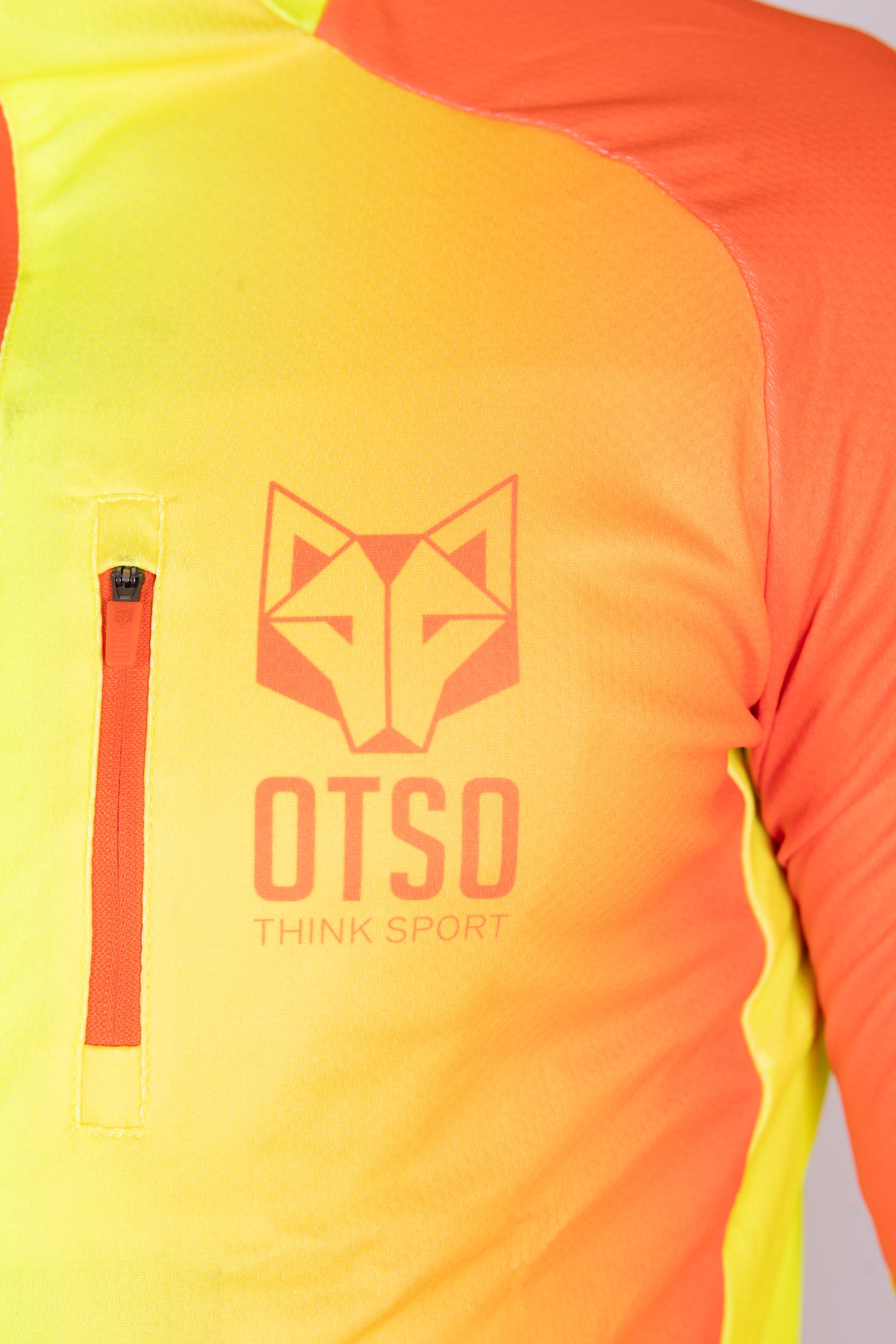 Sweat à capuche de sport unisexe - Orange fluo & Jaune fluo