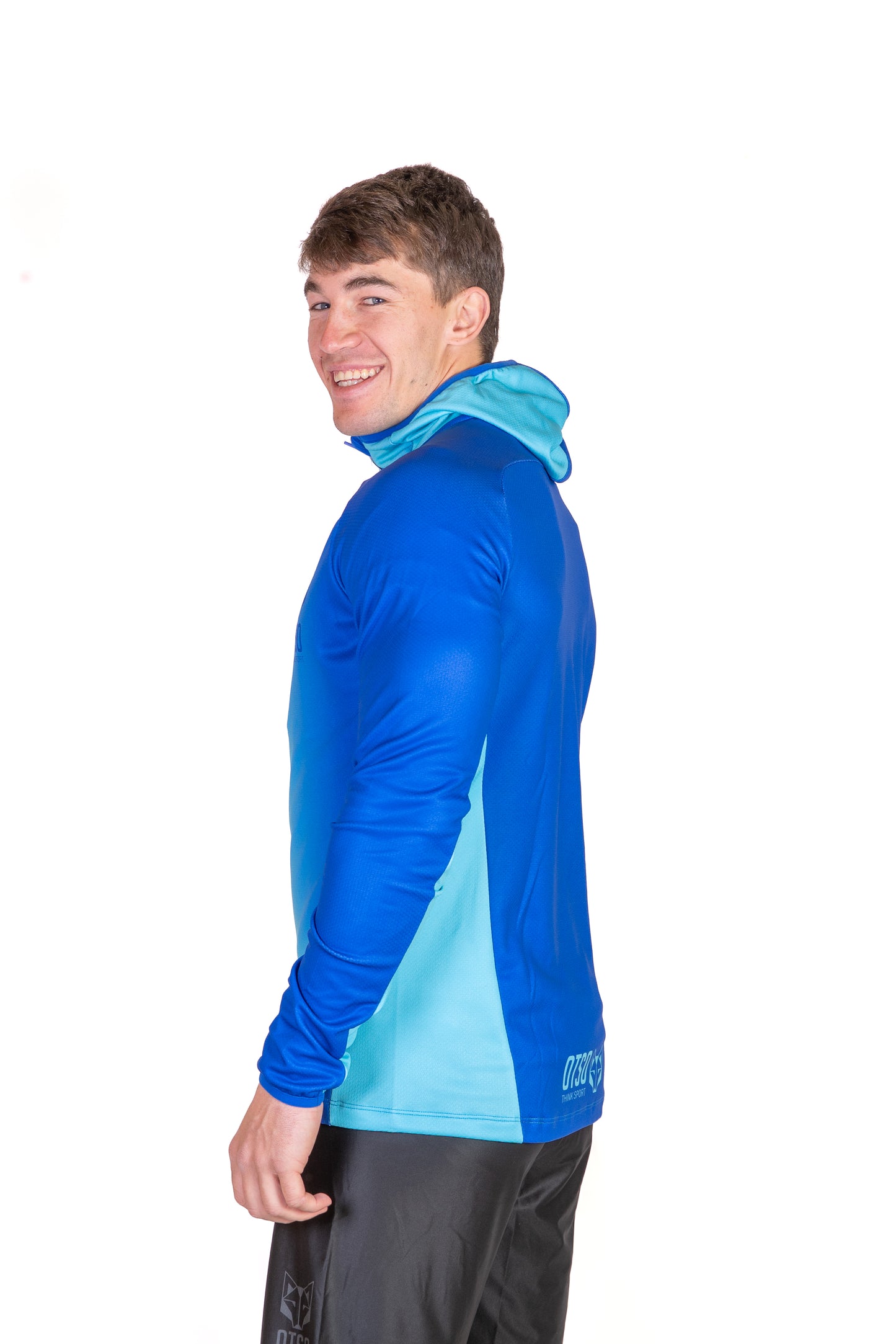 Felpa sportiva unisex con cappuccio - Electric Blue & Light Blue