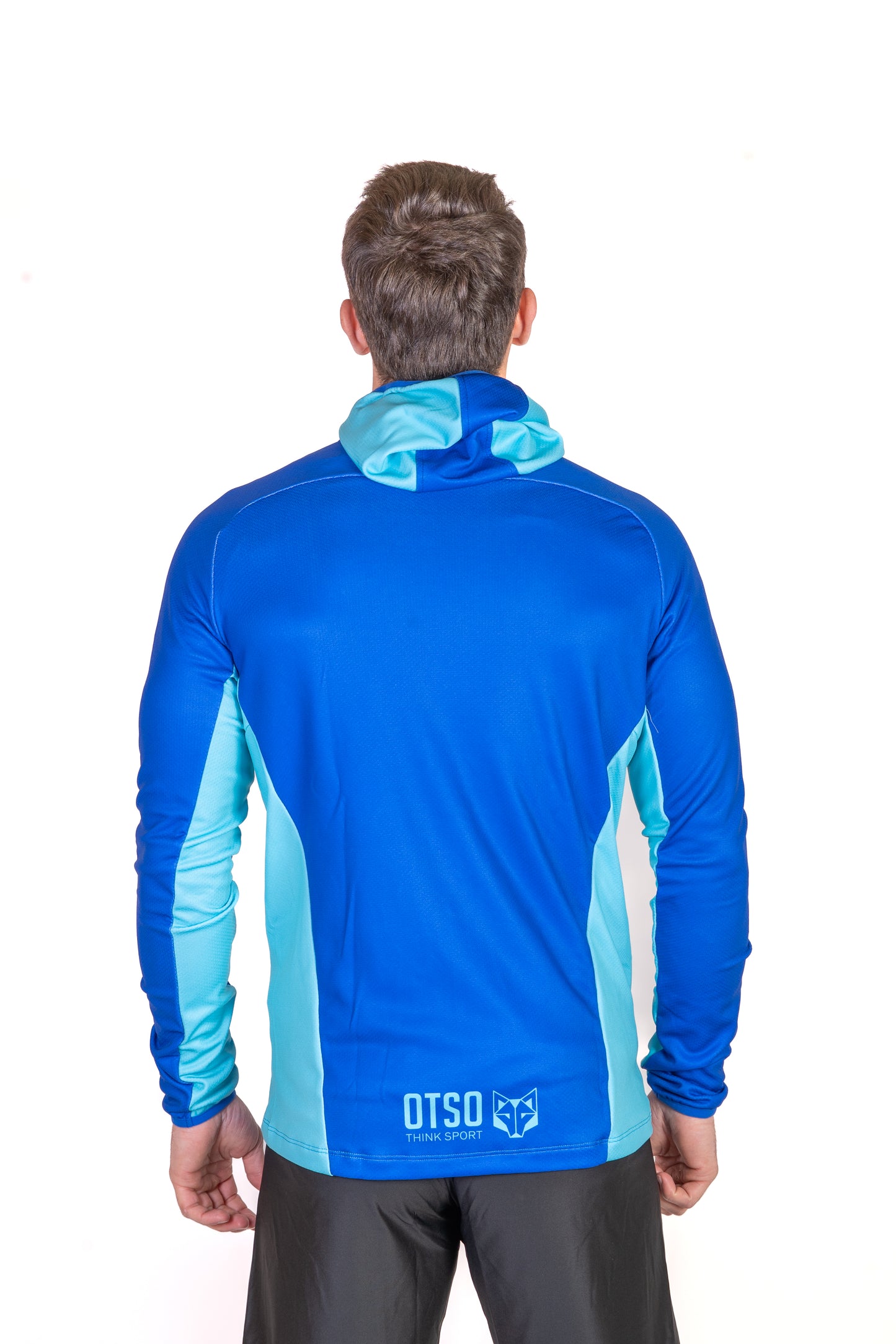 Felpa sportiva unisex con cappuccio - Electric Blue & Light Blue
