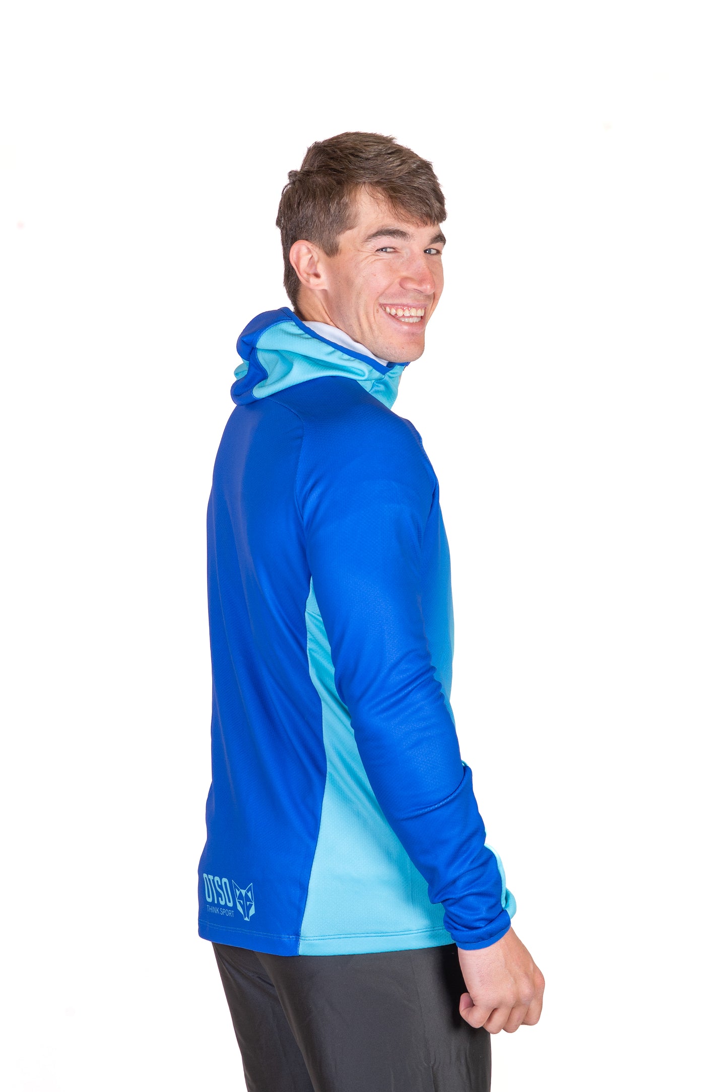 Felpa sportiva unisex con cappuccio - Electric Blue & Light Blue