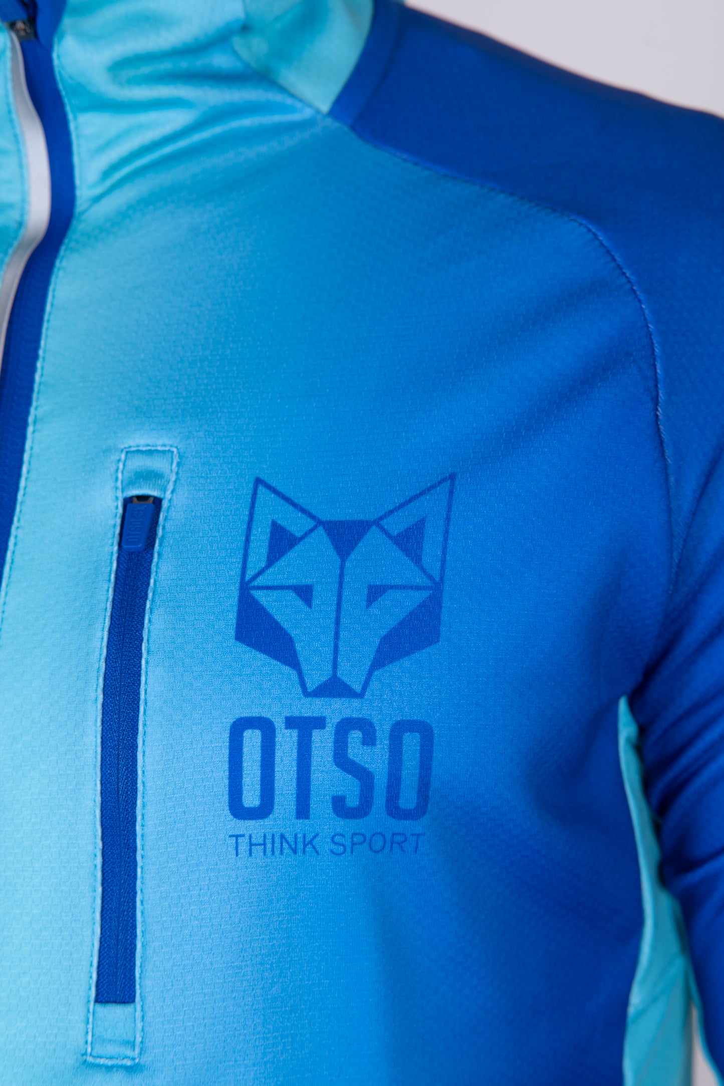 Felpa sportiva unisex con cappuccio - Electric Blue & Light Blue