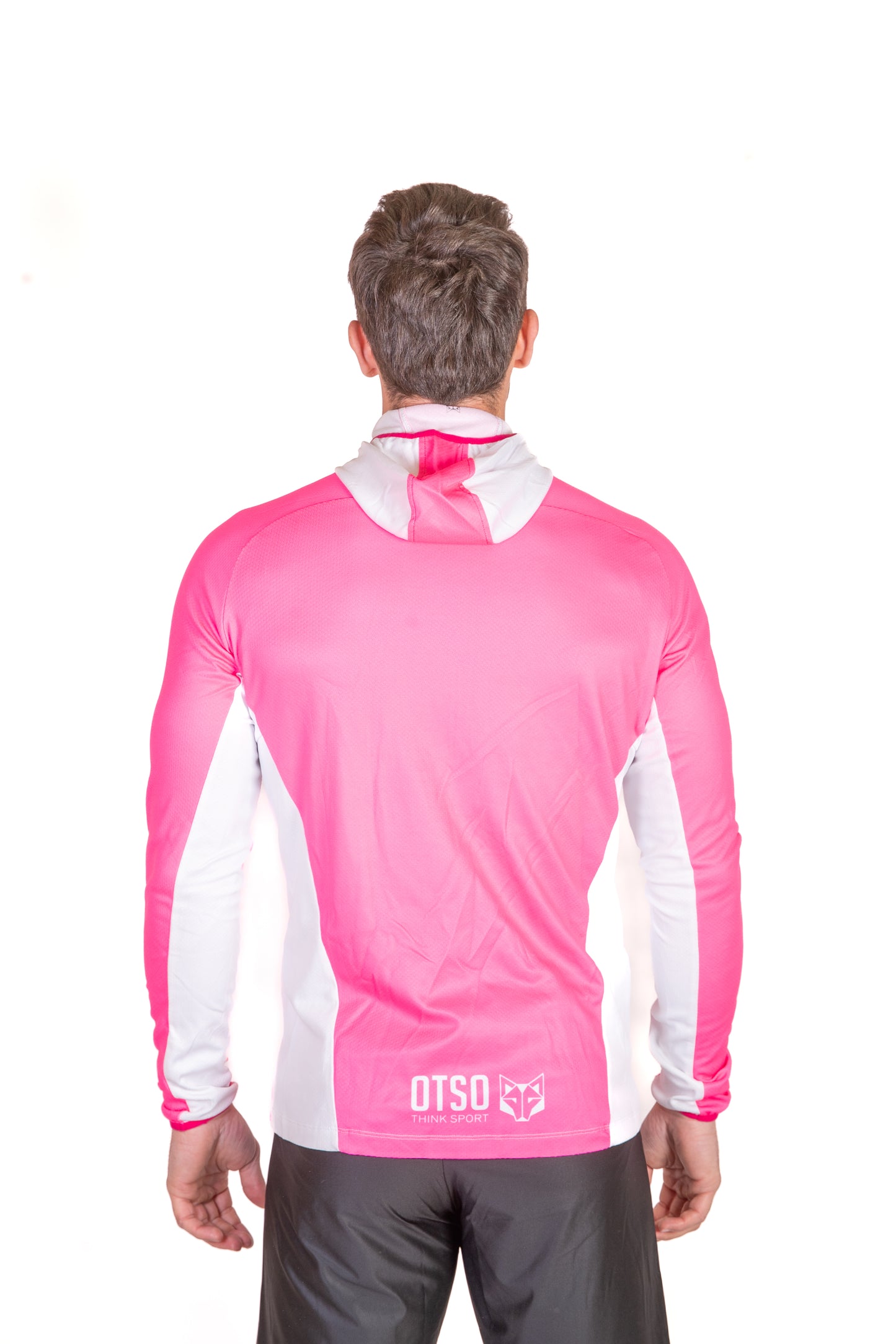 Unisex sport hoodie - Fluo Pink & White