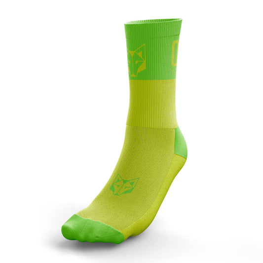 Medium Cut Multisport Socks Fluo Yellow & Fluo Green
