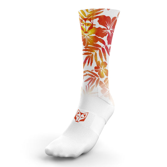 Funny Socks High Cut - Floral Orange