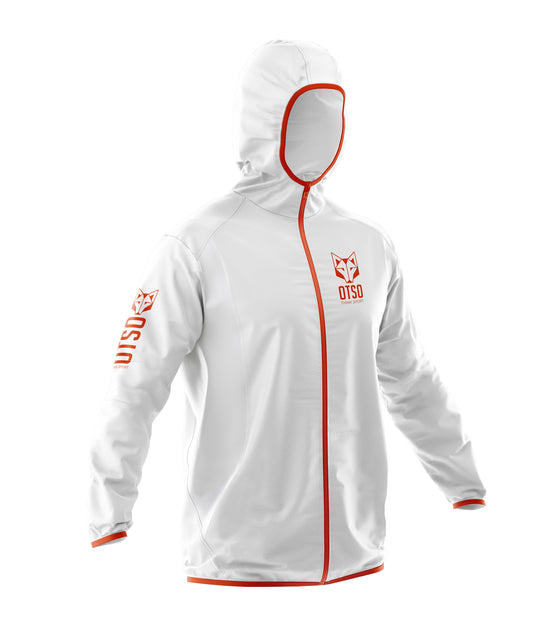 Waterproof Jacket - White & Fluo Orange