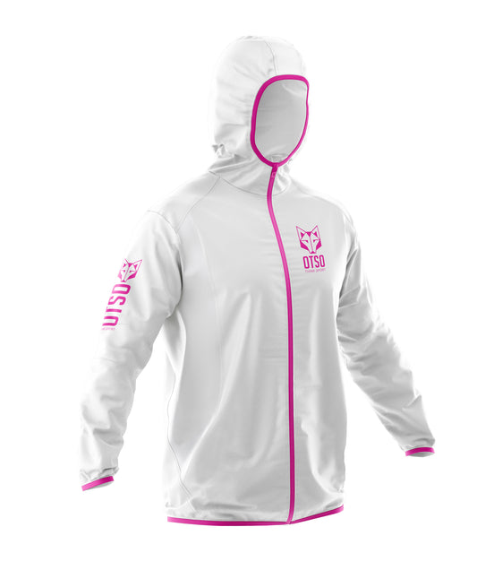 Waterproof Jacket - White & Fluo Pink