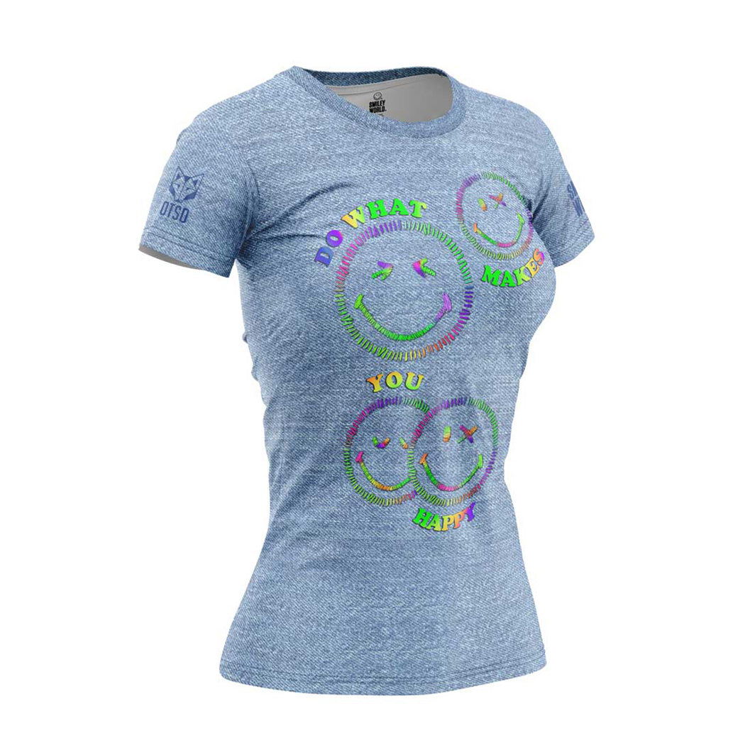 Camiseta feminina manga curta SmileyWorld Happy