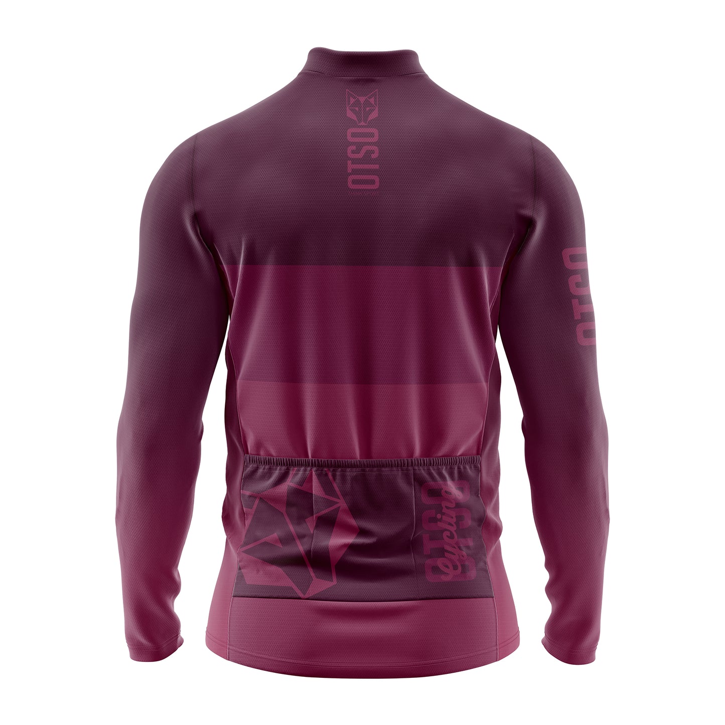 Men's winter long sleeve cycling jersey - Burgundy