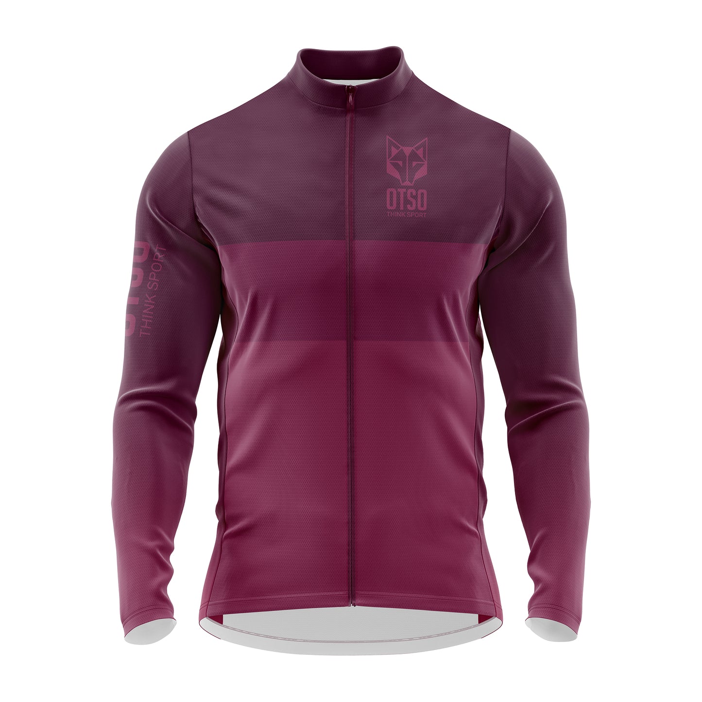 Men's winter long sleeve cycling jersey - Burgundy