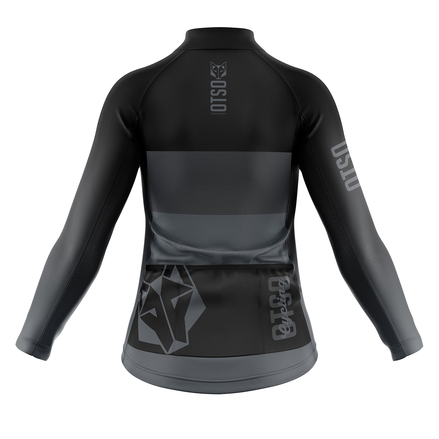 Maillot cycliste hiver manches longues femme -  Black