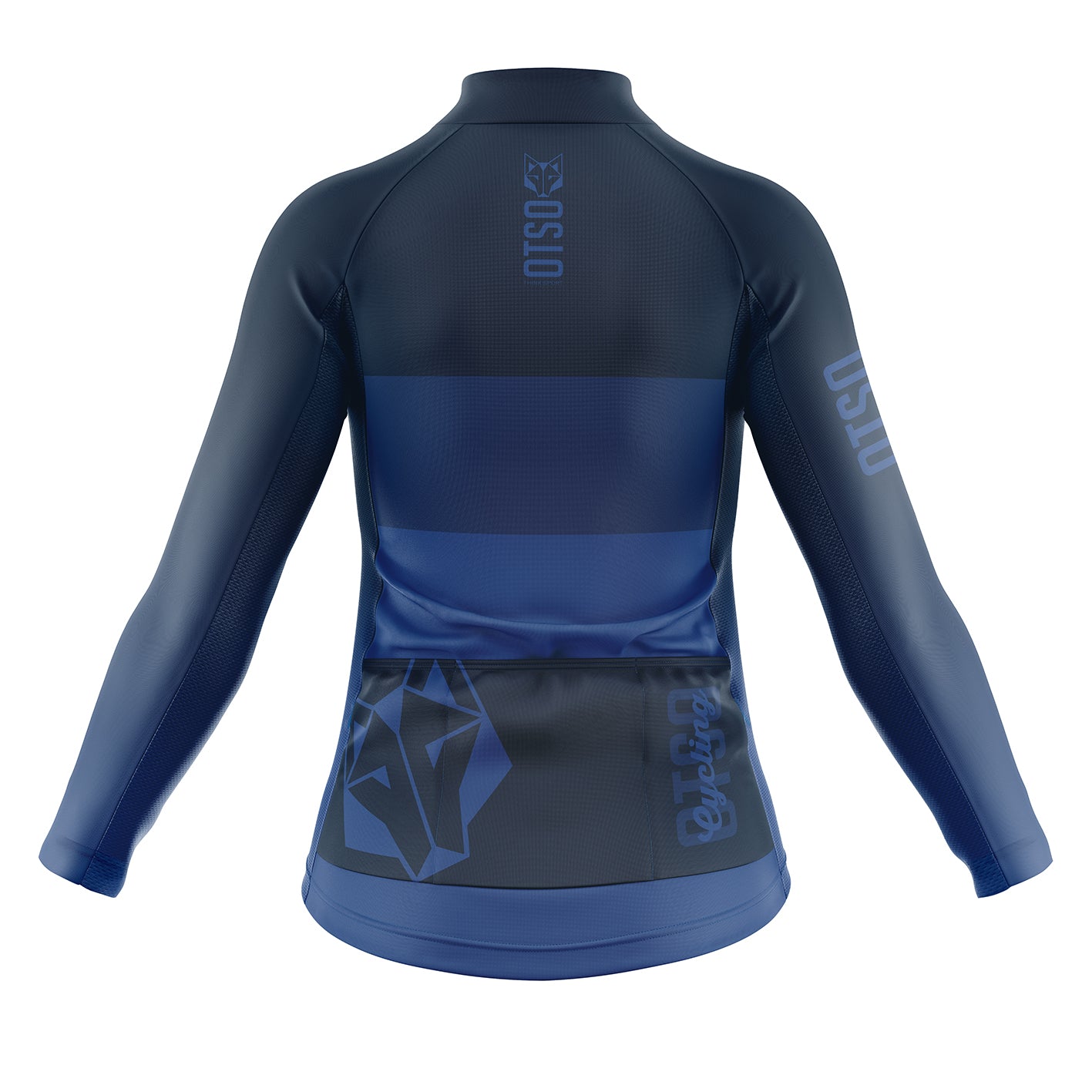 Women's winter long sleeve cycling jersey - Midnightblue