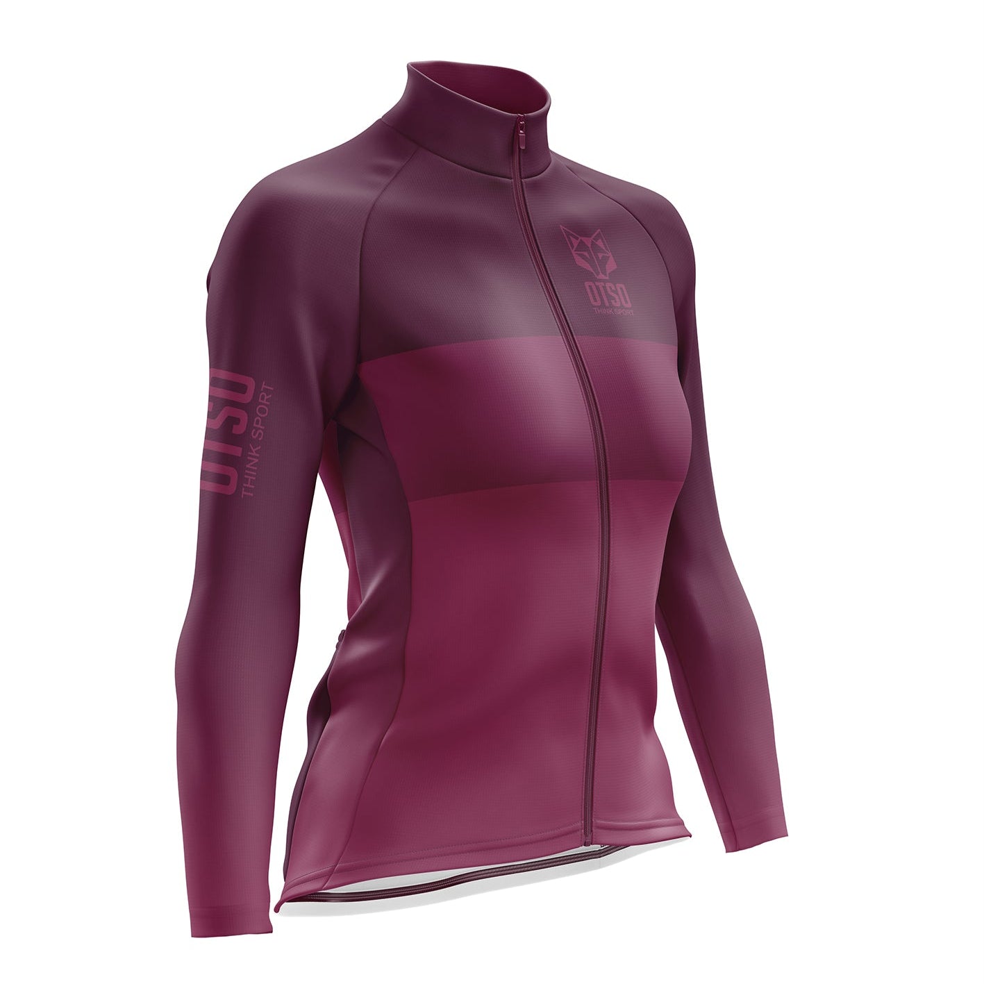 Maillot cycliste hiver manches longues femme -  Burgundy