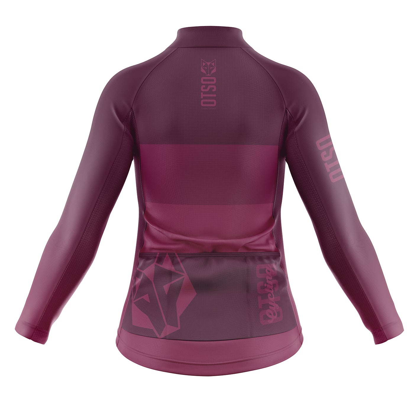 Maillot cycliste hiver manches longues femme -  Burgundy