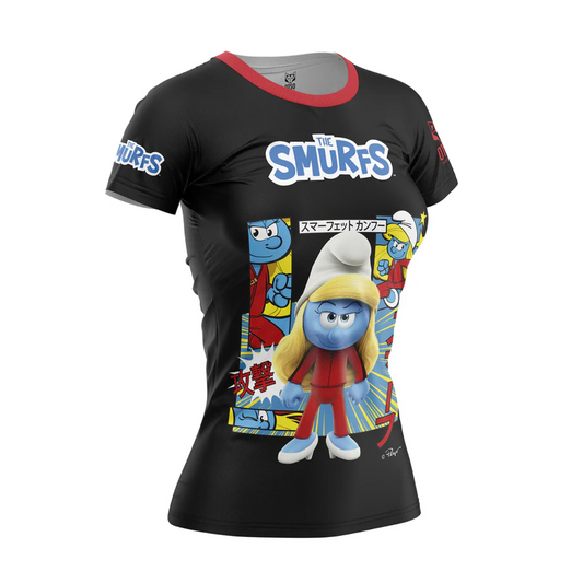 Samarreta màniga curta dona - Smurfs màniga negra (Outlet)