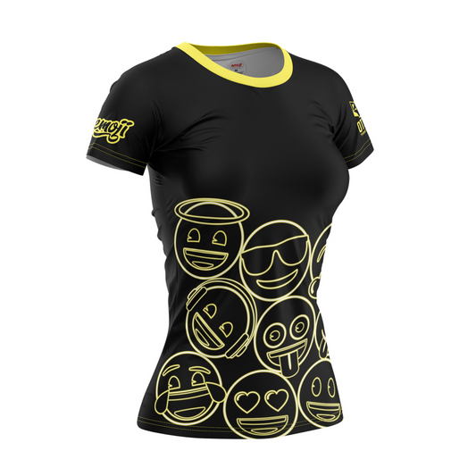Camiseta manga curta feminina - Emoji Neon Faces