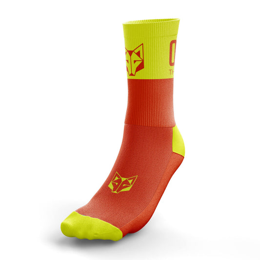 Medium Cut Multisport Socks Fluo Orange & Fluo Yellow