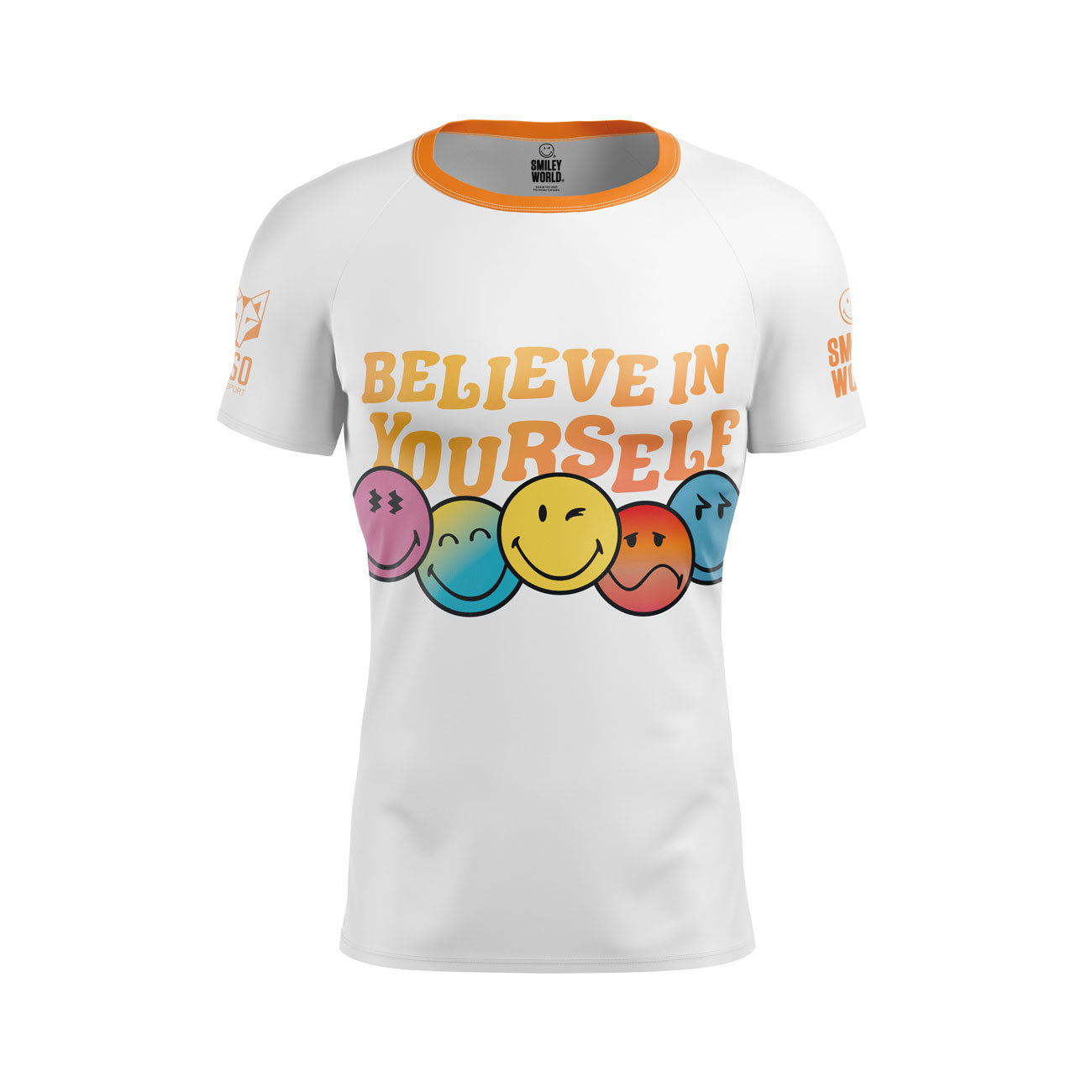 Camiseta masculina de manga curta SmileyWorld Believe