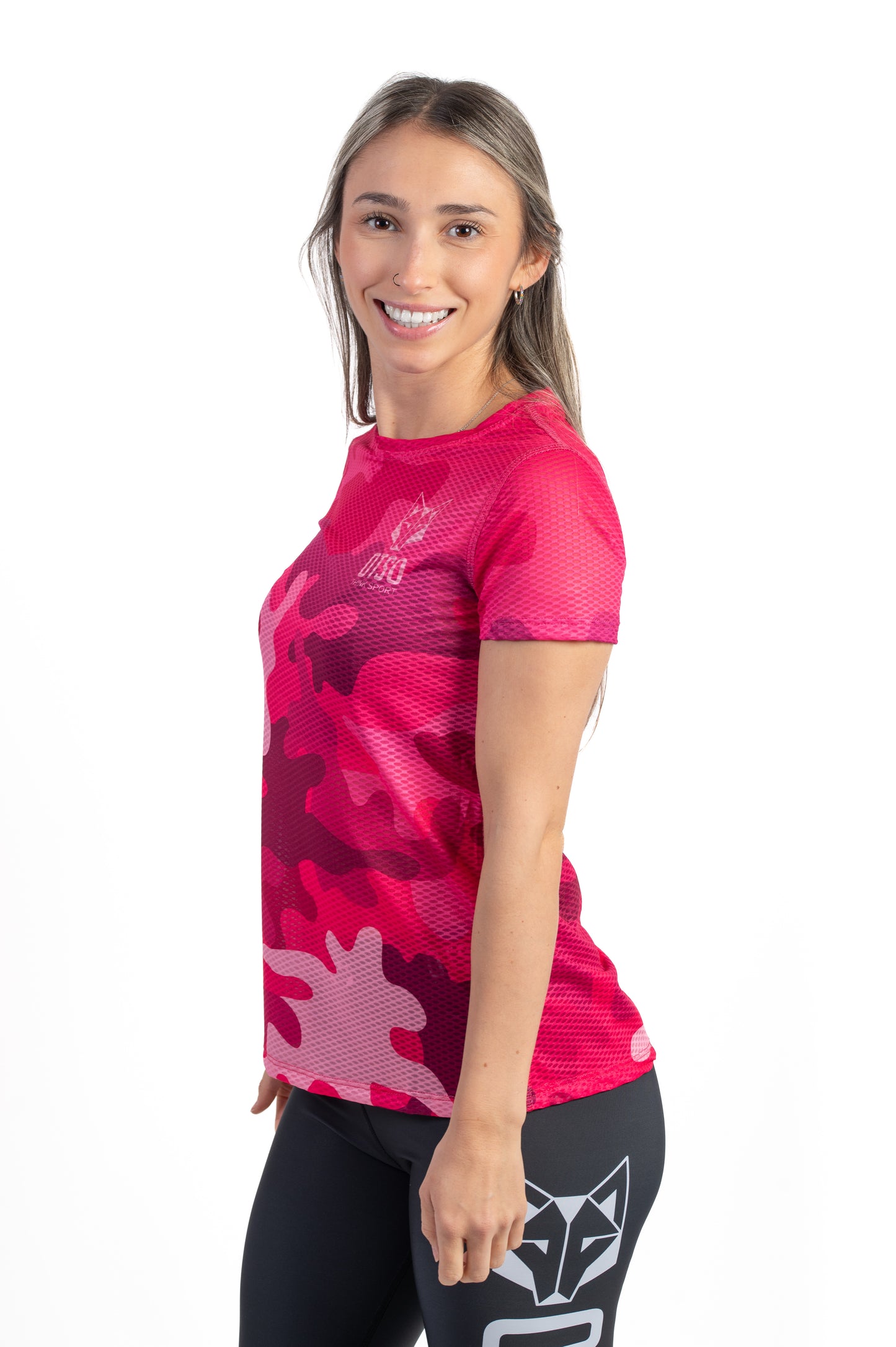 Short Sleeve T-Shirt Women - Camo Pink