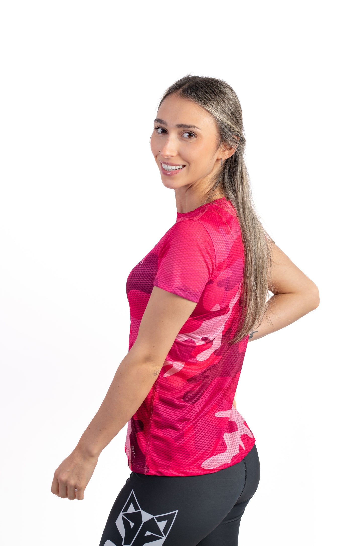 Short Sleeve T-Shirt Women - Camo Pink