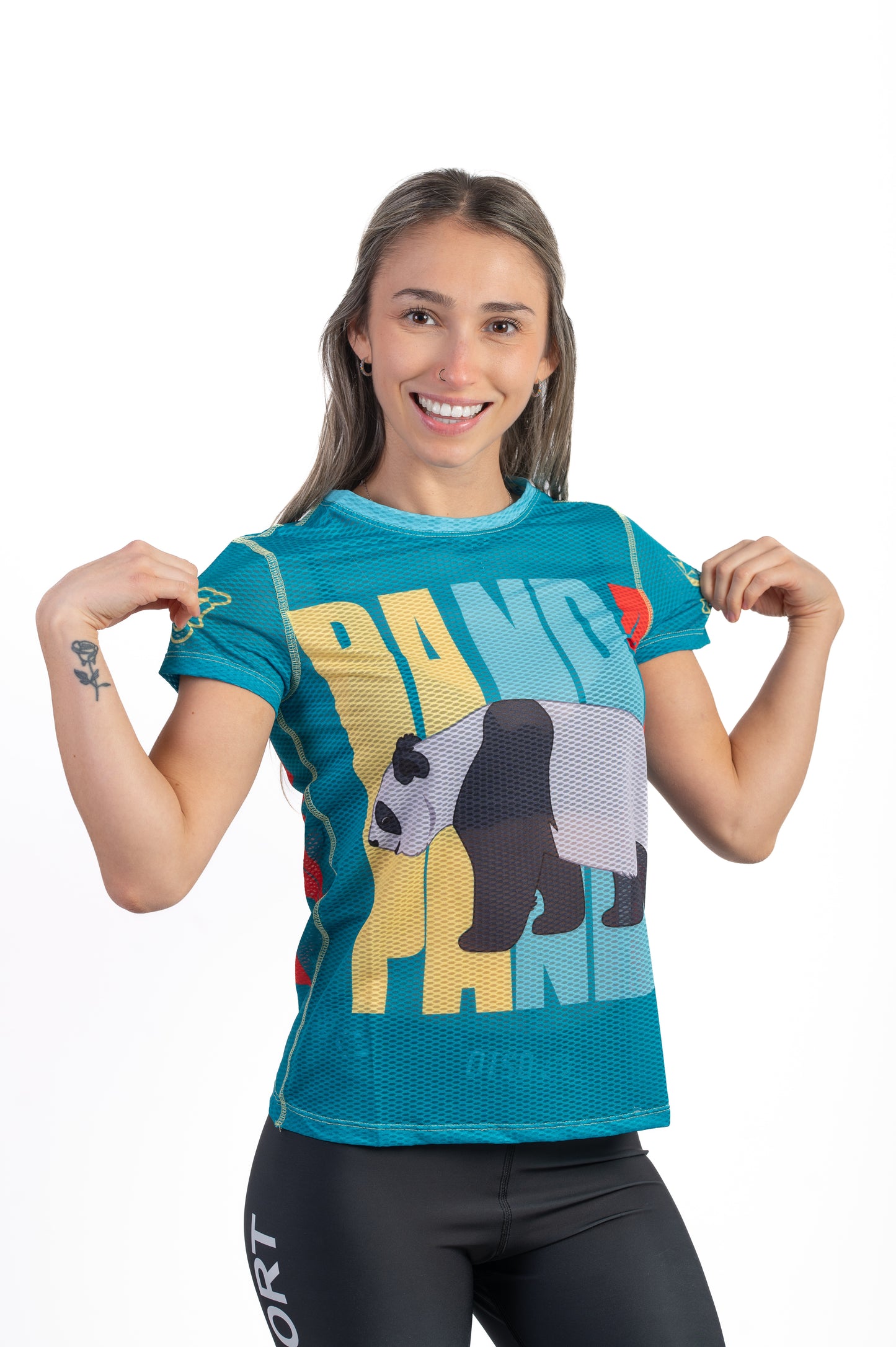 Camiseta manga curta feminina - Emoji Panda