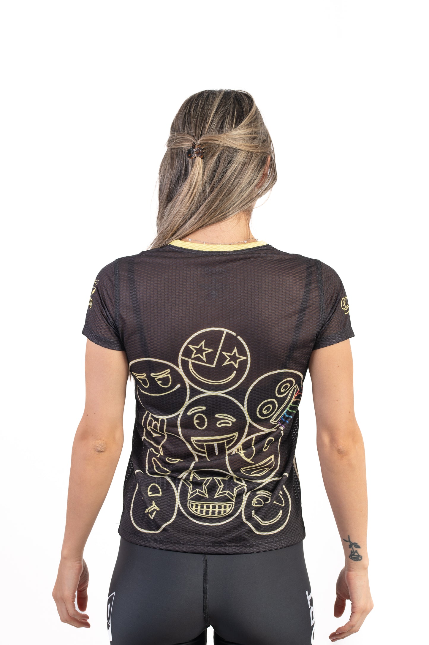 Camiseta manga curta feminina - Emoji Neon Faces