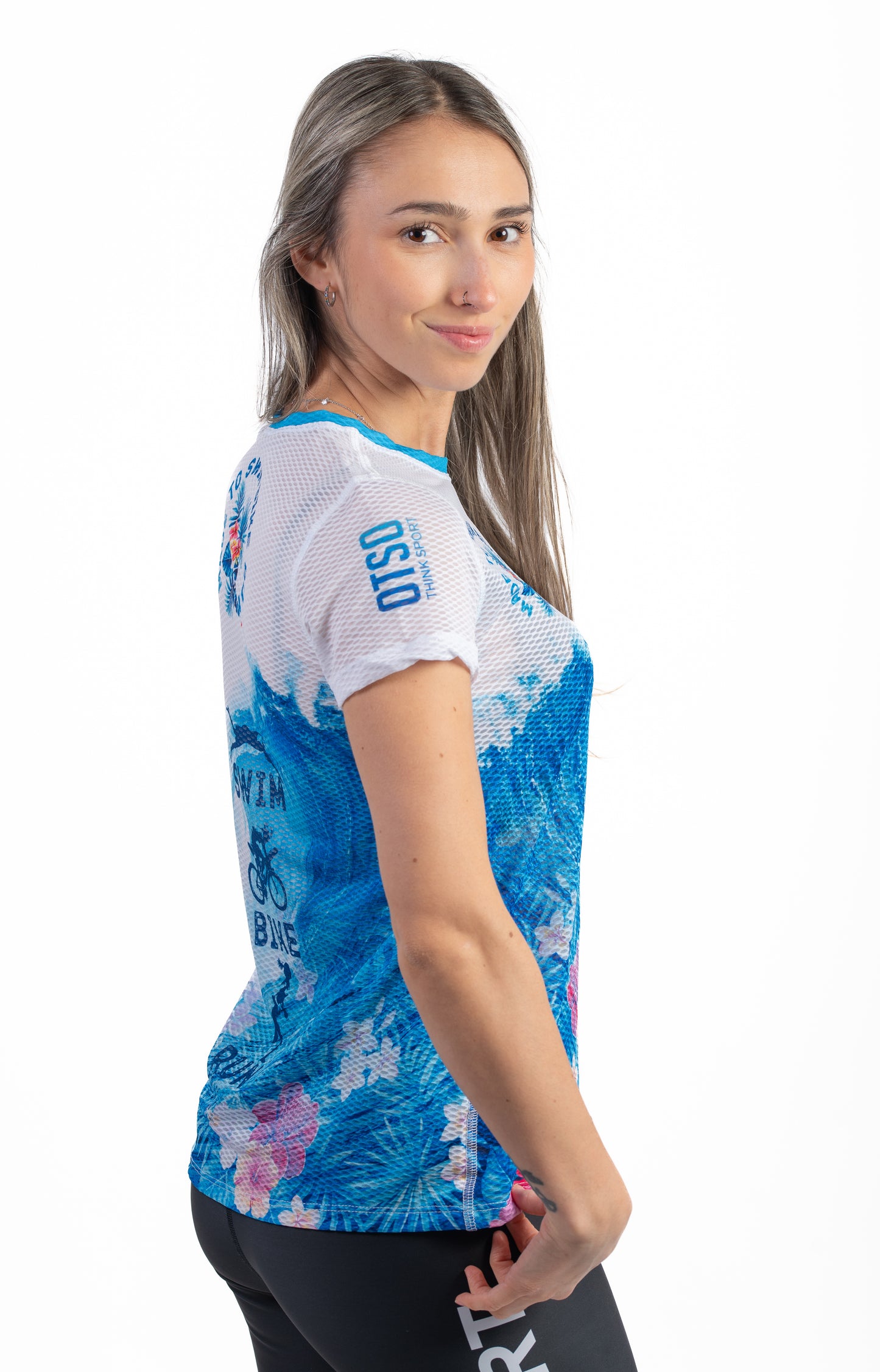 Short Sleeve T-Shirt Women - Swim Bike Run Wave