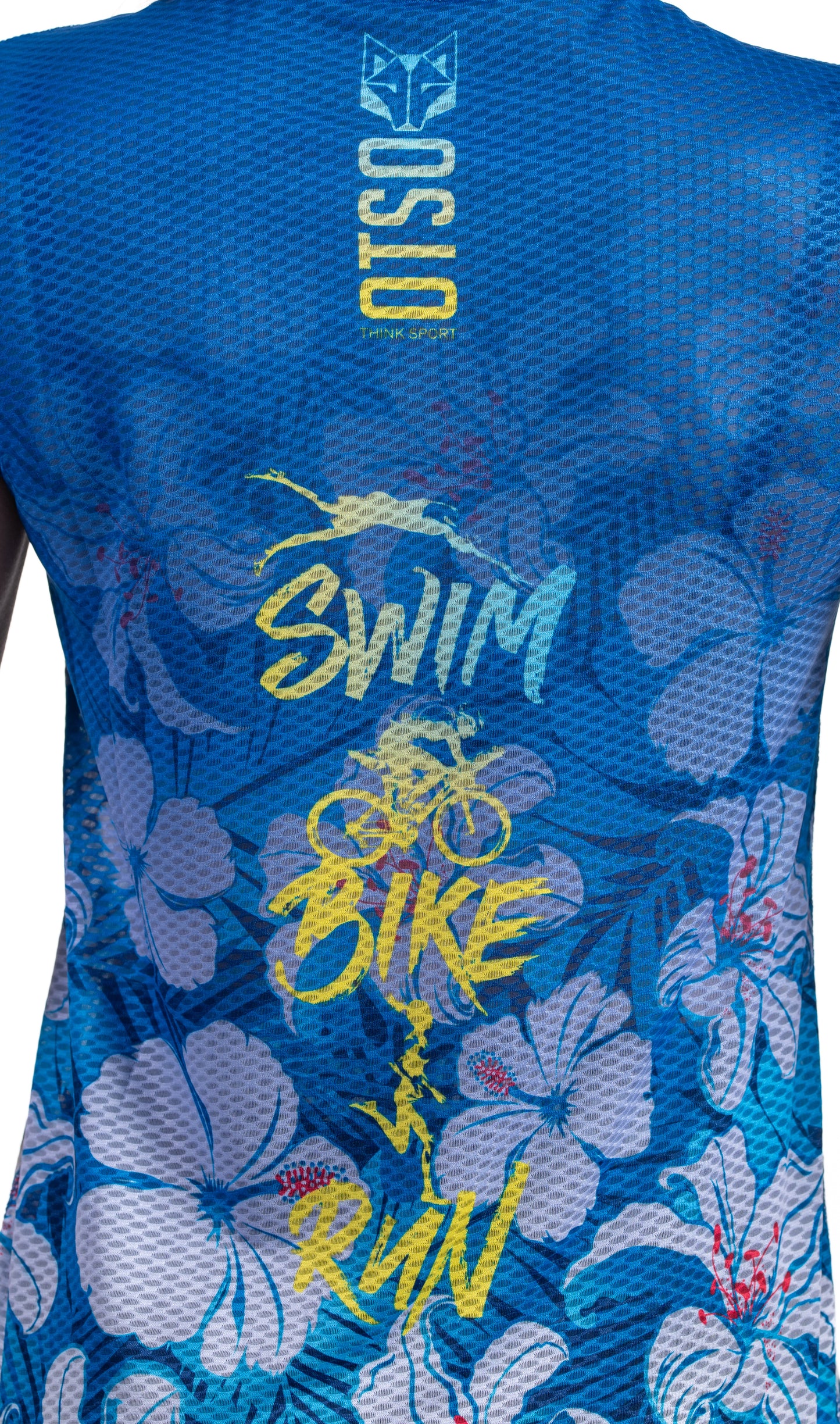 Camiseta manga corta mujer - Swim Bike Run Flower