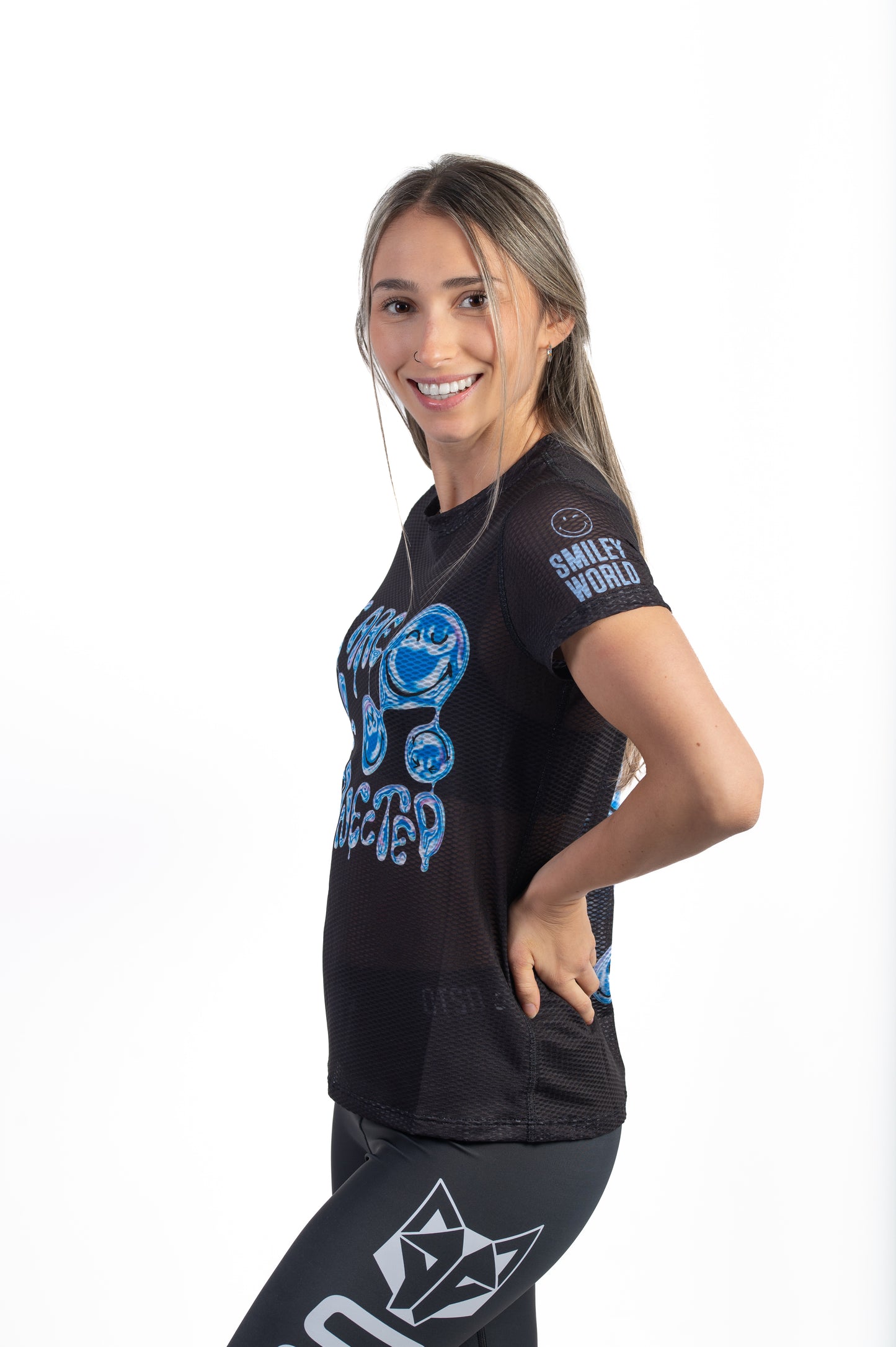 Camiseta de manga curta para mulher - S.W.Smiley Connected