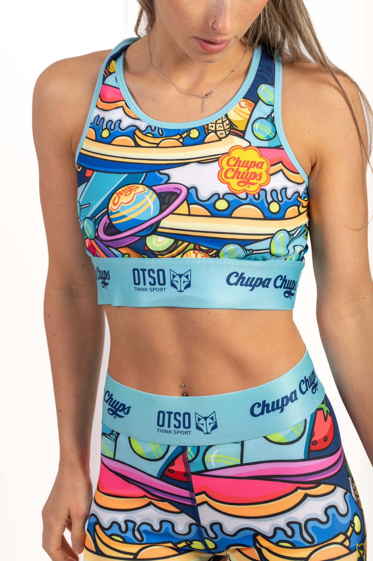 Blusa esportiva feminina Chupa Chups Space