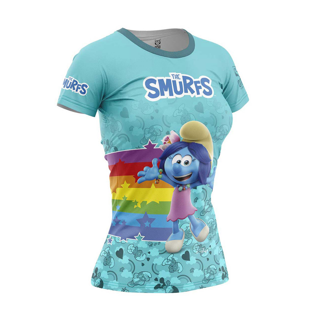Camiseta manga corta mujer - Smurfs Rainbow