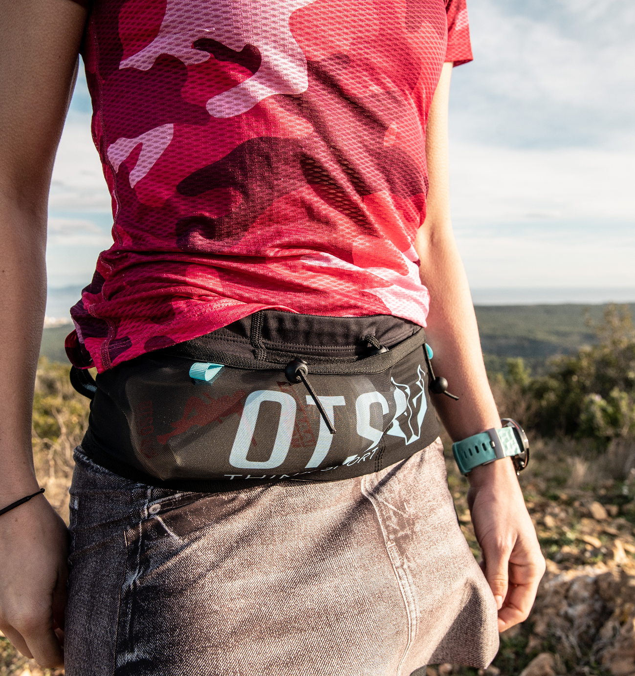 Unisex running belt Black Turquoise – OTSO1