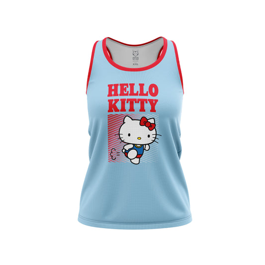 T-shirt sem mangas para menina e senhora - Hello Kitty Stripes