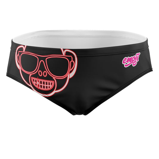 Men's swim briefs - Emoji Monkey Neon