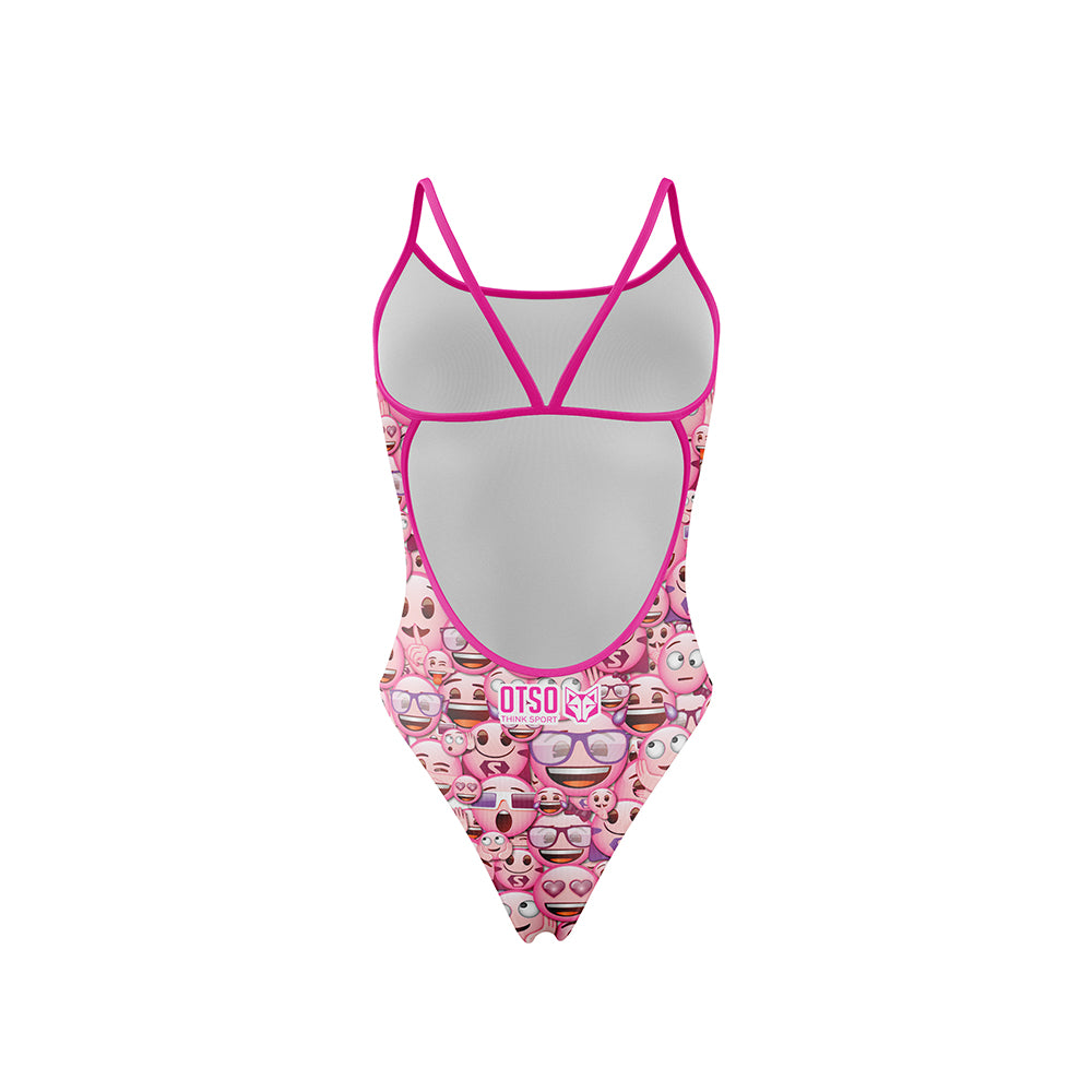 Women's swimsuit - Emoji Classic Pink