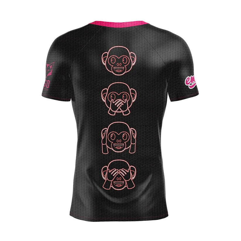 Short Sleeve T-Shirt for Men - Emoji Monkey Neon