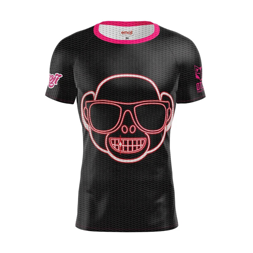 Short Sleeve T-Shirt for Men - Emoji Monkey Neon