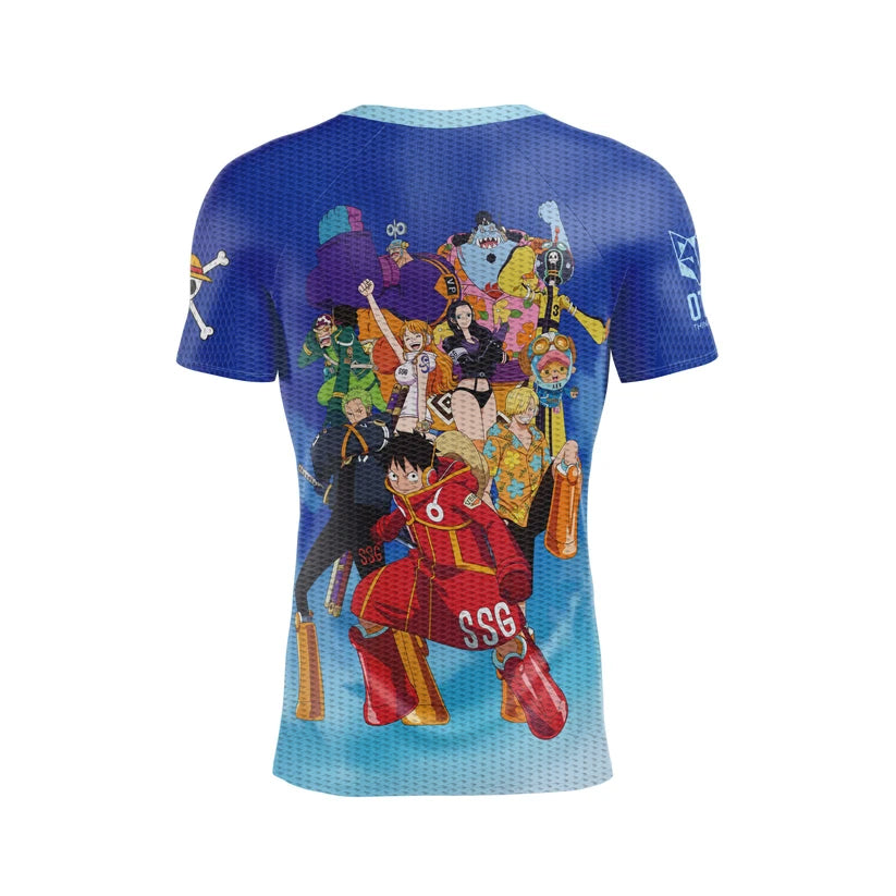 Samarreta màniga curta home - One piece egghead luffy and the crew blue