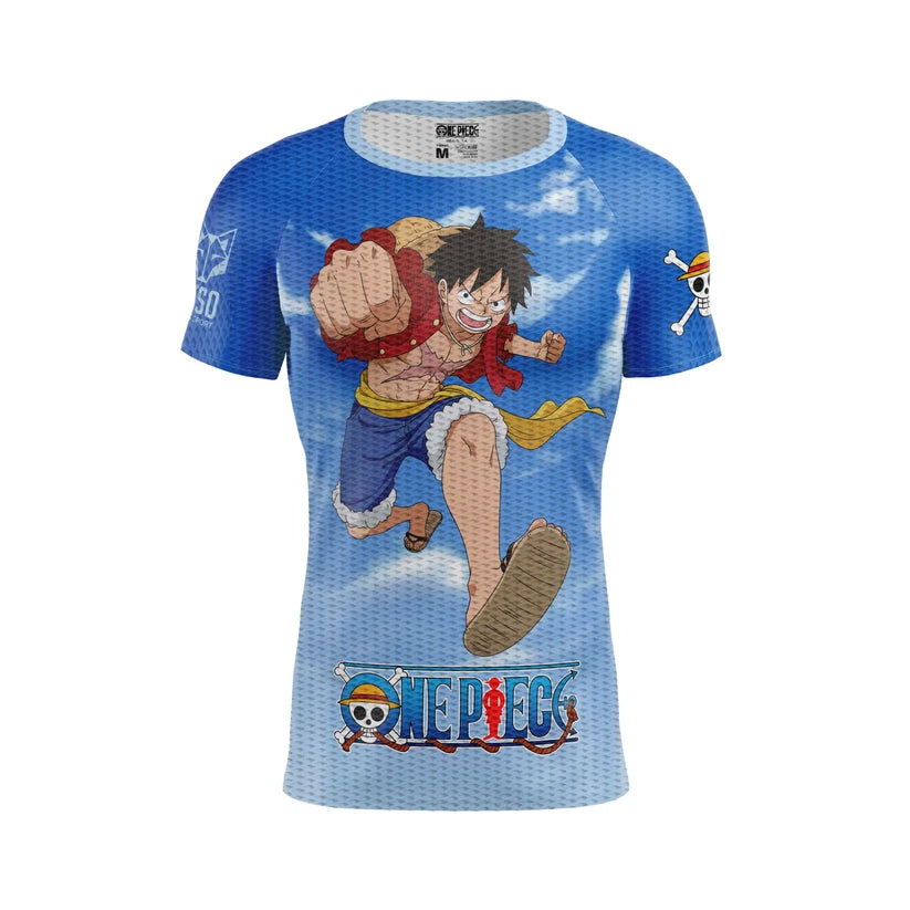 T-shirt manches courtes homme - One piece fishman luffy and the crew blue