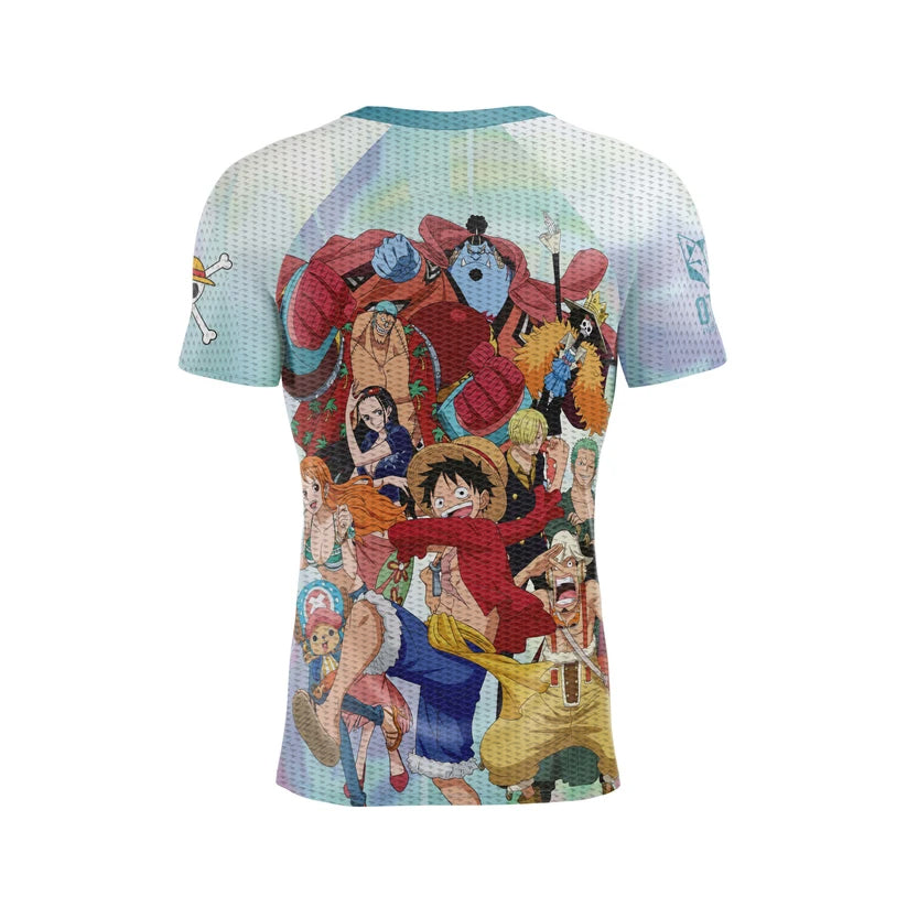 Samarreta màniga curta home - One piece fishman luffy and the crew green