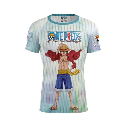 T-shirt de manga curta para homem - One piece fishman luffy and the crew green