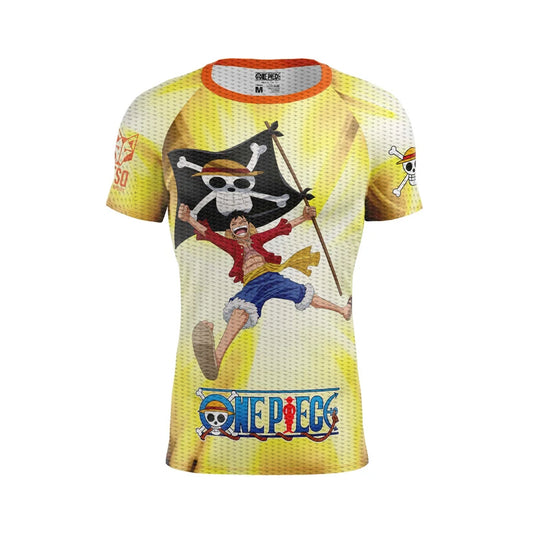 T-shirt de manga curta para homem - One piece fishman straw hat crew yellow